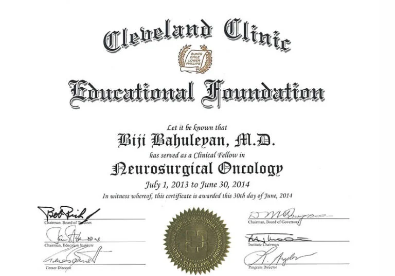 Cleveland Clinic — Neuro Oncology — Clinical Neurosurgical Oncology Fellowship